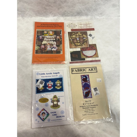 Other - Lot of 4 Sewing Patterns Honey Bunnies Arctic Angels Potato Steamer Fabric Art